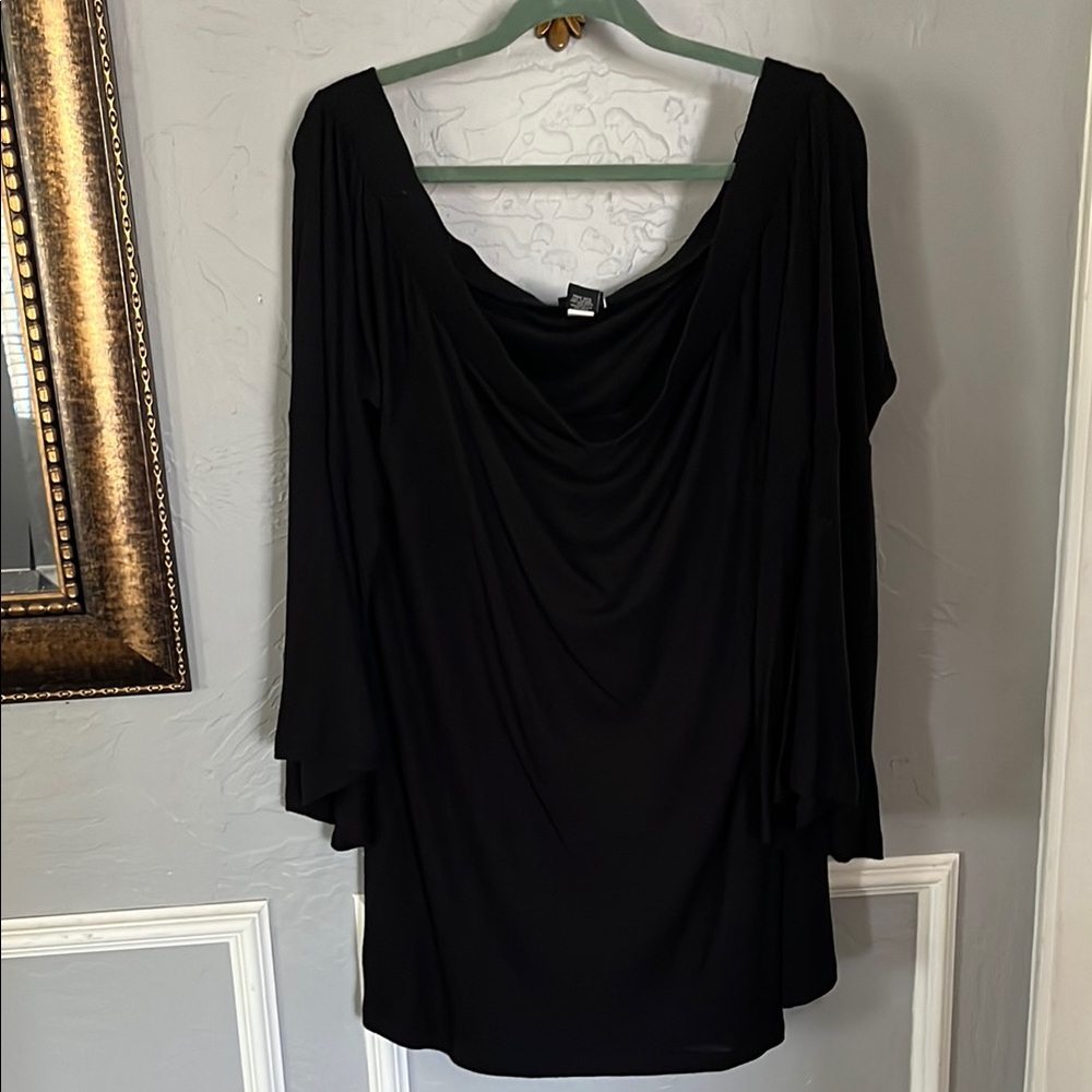 TORRID Elegant Black Draped Blouse